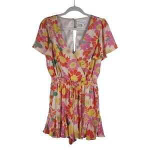 Sugar Lips Floral Romper, Size Medium